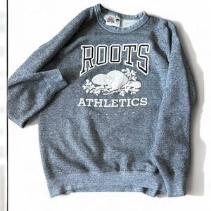 Vintage 80s Roots Gray sweatshirt L